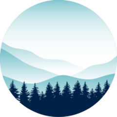 Panorama Of Mountain Ridges With Forest Sticker