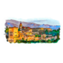 Panorama Of The Alhambra Palace, Granada, Andalusia, Spain Sticker