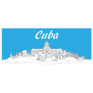 Panoramic Cuba Sticker