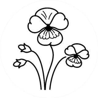 Pansy Flower Icon In Outlines Sticker