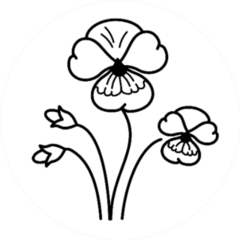 Pansy Flower Icon In Outlines Sticker
