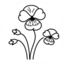 Pansy Flower Icon In Outlines Sticker