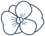Pansy Flower Illustration Simple Sticker