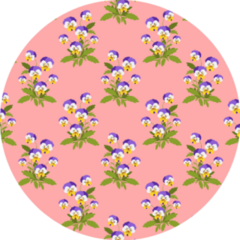 Pansy Flower Seamless Pattern On Pink Sticker
