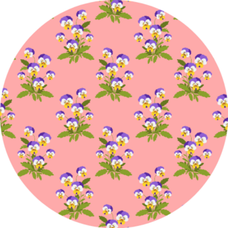 Pansy Flower Seamless Pattern On Pink Sticker