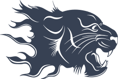 Panther Head In Flames Sticker