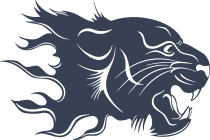 Panther Head In Flames Sticker