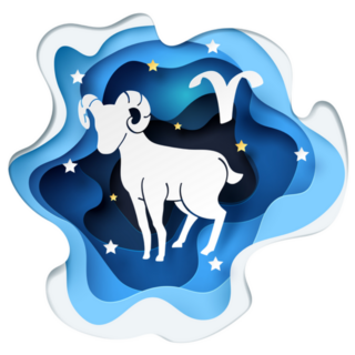 Paper Art Aries Sheep Zodiac Sticker