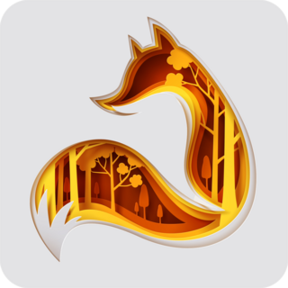 Paper Art Carved Fox Forest Sticker