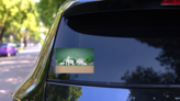 Paper Art Elephants In The Forest Sticker on a Rear Car Window (New) example