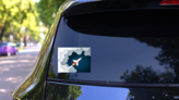 Paper Art Space Shuttle Launch Sticker on a Rear Car Window (New) example