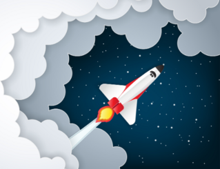 Paper Art Space Shuttle Launch Sticker