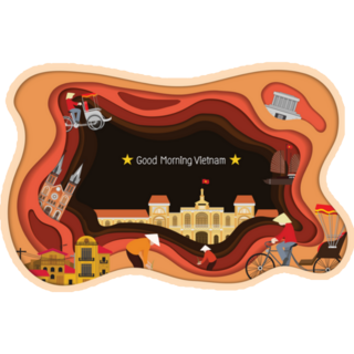 Paper Art Style Vietnam Sticker