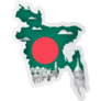Paper Bangladesh Map Sticker