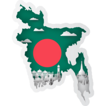 Paper Bangladesh Map Sticker