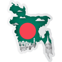 Paper Bangladesh Map Sticker