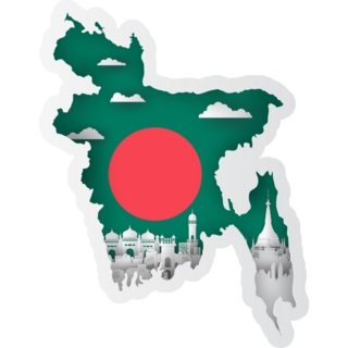 Paper Bangladesh Map Sticker