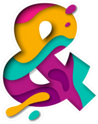 Paper Cut Ampersand Sticker