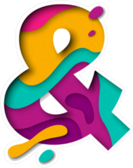 Paper Cut Ampersand Sticker