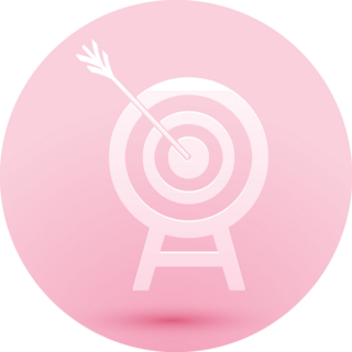 Paper Cut Archery Target With Arrow Icon Pink Sticker
