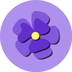 Paper Cut Cute Pansy Flower On Purple Sticker
