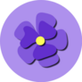 Paper Cut Cute Pansy Flower On Purple Sticker