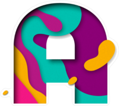 Paper Cut Letter A Sticker