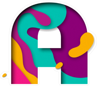 Paper Cut Letter A Sticker