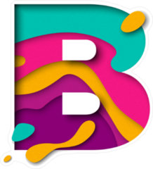 Paper Cut Letter B Sticker