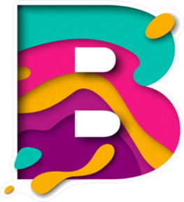 Paper Cut Letter B Sticker