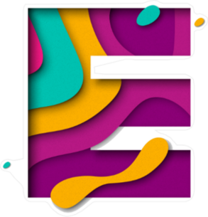 Paper Cut Letter E Sticker