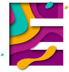 Paper Cut Letter E Sticker