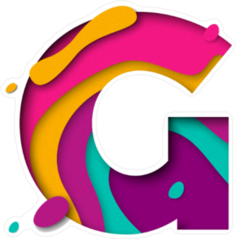 Paper Cut Letter G Sticker
