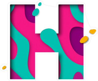 Paper Cut Letter H Sticker