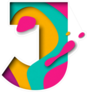 Paper Cut Letter J Sticker