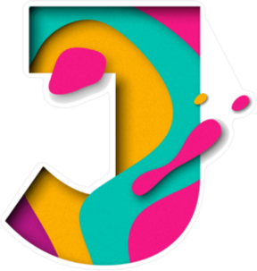 Paper Cut Letter J Sticker