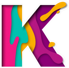 Paper Cut Letter K Sticker