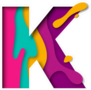 Paper Cut Letter K Sticker
