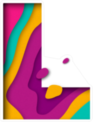 Paper Cut Letter L Sticker