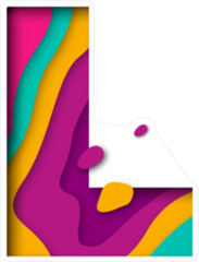 Paper Cut Letter L Sticker