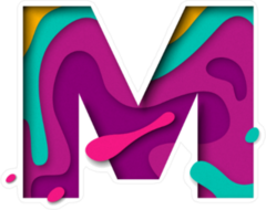 Paper Cut Letter M Sticker