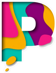 Paper Cut Letter P Sticker
