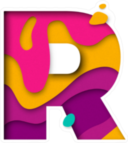 Paper Cut Letter R Sticker