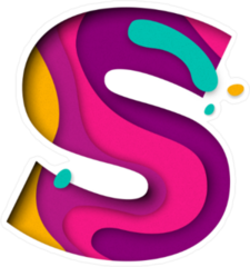 Paper Cut Letter S Sticker