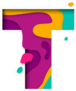 Paper Cut Letter T Sticker