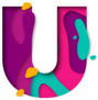 Paper Cut Letter U Sticker