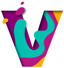 Paper Cut Letter V Sticker
