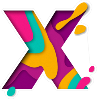 Paper Cut Letter X Sticker