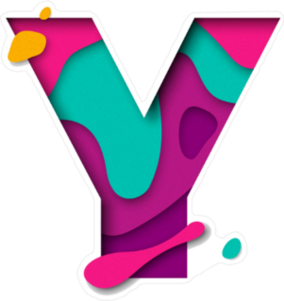 Paper Cut Letter Y Sticker