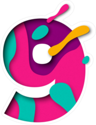 Paper Cut Number 9 Stickers